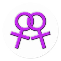 Connected Purple Female Symbols Stickers 02