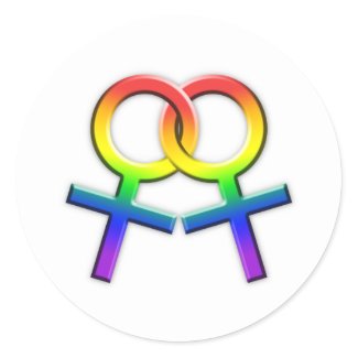 Connected Rainbow Female Symbols Stickers 02 sticker