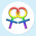 Connected Rainbow Female Symbols Stickers 02