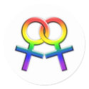 Connected Rainbow Female Symbols Stickers 02 by Sexuality Connected Rainbow Female Symbols Stickers 02