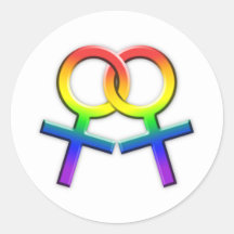Connected Rainbow Female Symbols Stickers 02