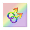 Connected Rainbow Male Symbols Magnet 01 by Sexuality Connected Rainbow Male Symbols Magnet 01