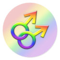 Connected Rainbow Male Symbols Stickers 01 by Sexuality Connected Rainbow Male Symbols Stickers 01