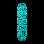 Connected Spots - Black on Cyan skateboards