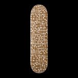 Connected Spots - White on Brown skateboards