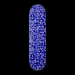 Connected Spots - White on Dk Blue skateboards