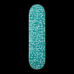 Connected Spots - White on Dk Cyan skateboards