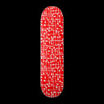 Connected Spots - White on Red skateboards