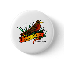 Connecticut American Robin buttons by GeographyTees Connecticut American Robin buttons