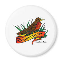 Connecticut American Robin magnets by GeographyTees Connecticut American Robin magnets