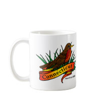Connecticut American Robin mugs by GeographyTees Connecticut American Robin mugs