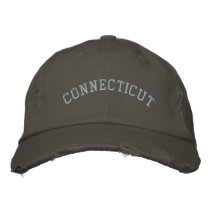 Connecticut Embroidered Distressed Cap Nickel Baseball Cap