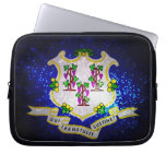 Connecticut Flag Firework Laptop Computer Sleeves