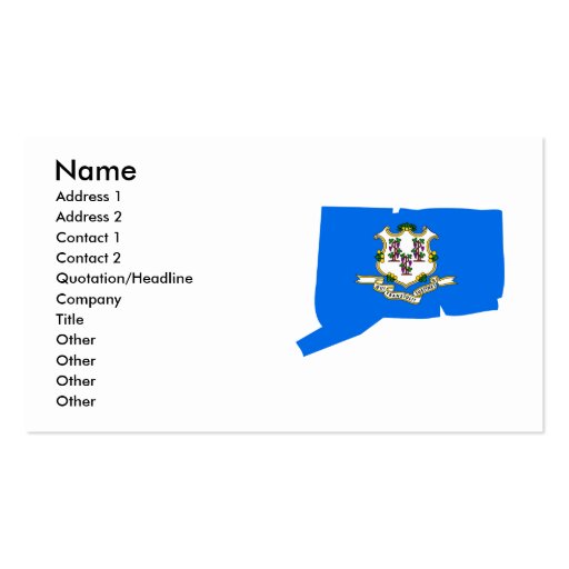 Connecticut Flag Map Business Cards