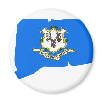 Connecticut Flag Map magnets