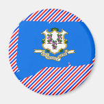 Connecticut Flag Map Magnet