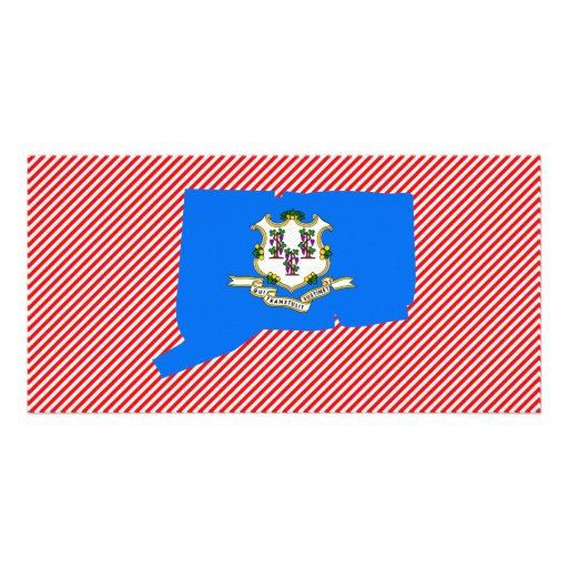 Connecticut Flag Map Photo Card Template