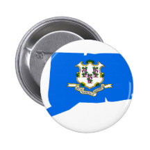 Connecticut Flag Map Pinback Button