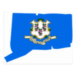 Connecticut Flag Map Post Card