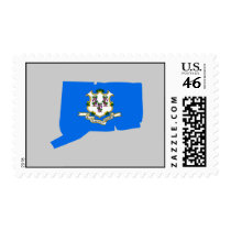 Connecticut Flag Map postage