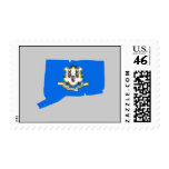 Connecticut Flag Map Postage Stamps