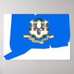 Connecticut Flag Map Print