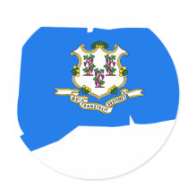 Connecticut Flag Map stickers