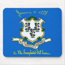 Connecticut Flag Mousepad by deesbasenjis Connecticut Flag Mousepad