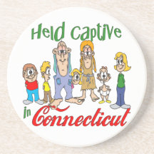 Connecticut Funny Trailer Park Sandstone Coaster