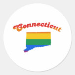 CONNECTICUT GAY PRIDE ROUND STICKER