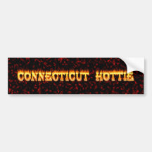 connecticut hottie fire and flames bumper stickers