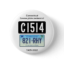 Connecticut license plate centennial buttons