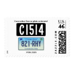 Connecticut license plate centennial stamp