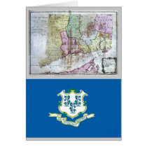 Connecticut Map and State Flag Cards