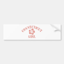 Connecticut Pink Girl Bumper Stickers