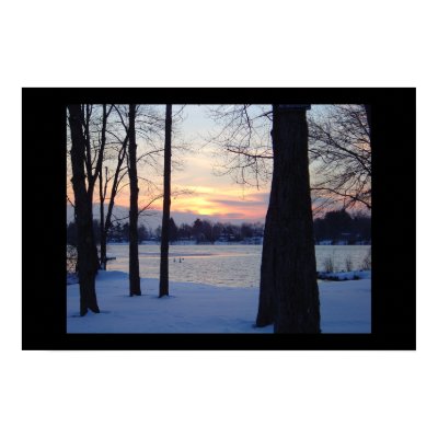 Connecticut Pond at Sunset Poster by ladyred0269