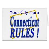 Connecticut Rules ! cards by TShirtDotCom Connecticut Rules ! cards