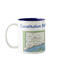 Connecticut Symbols & Map mugs by archemedes Connecticut Symbols & Map mugs