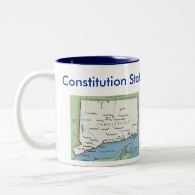 Connecticut Symbols & Map Mug