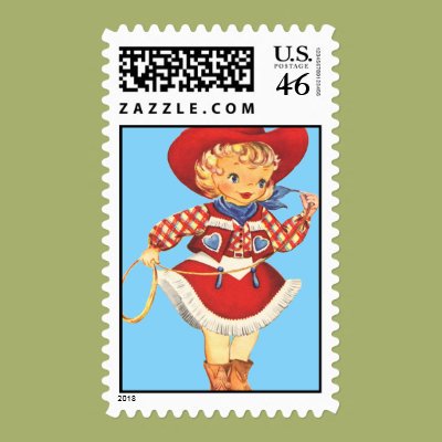 Connie Cowgirl Postage Stamp Zazzle_stamp Connie Cowgirl Postage Stamp Zazzle_stamp