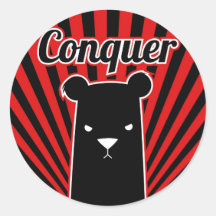 Conquer command round sticker