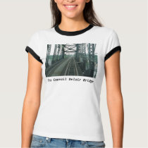 Conrail (PRR) Delair Railroad Bridge Ladies Ringer t-shirts