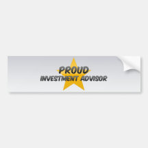 Consejero de inversión orgulloso etiqueta de parachoque