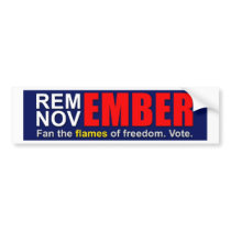 Conservative Bumper Sticker. REMEMBER NOVEMBER