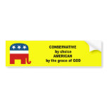 Conservative by choice bumper sticker
