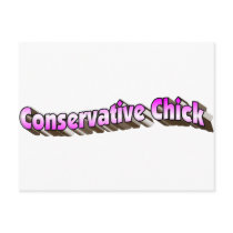 Conservative Chick Pink and White Postcards