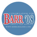 Conservatives for Bob Barr 08 stickers
