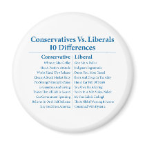 Conservatives Vs. Liberals 10 Differences Fridge Magnets