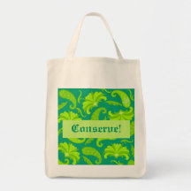 Conserve Lime Green & Teal  Paisley Tote Bag