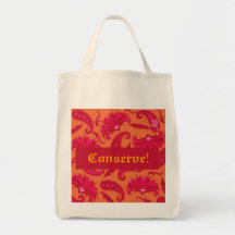 Conserve Red & Orange Parisian Paisley Tote Bag